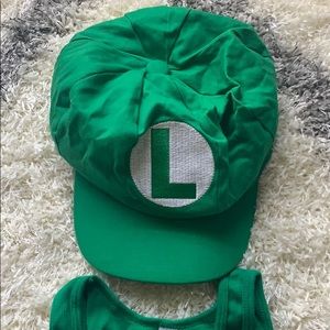 Super Mario Luigi Halloween Costume Hat + Extras